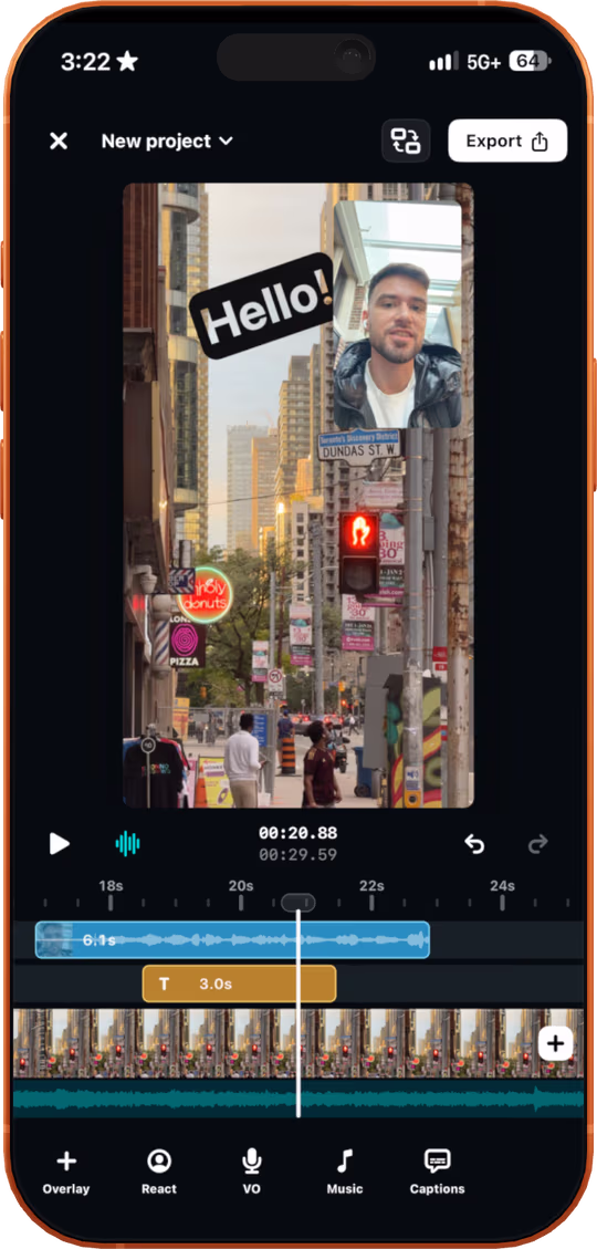 Shotmux’s video preview and editing timeline on an iPhone 17 Pro Max